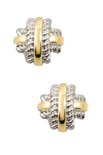 Aylin Weaved Knot Earrings - Silver/Gold