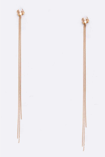 Cersei Tassel Earring Cuffs - Gold