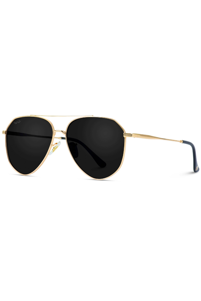 WMP Eyewear Ramsey Aviator Sunglasses- Gold/Black