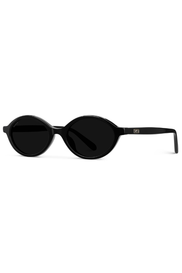 WMP Eyewear Selene Oval Sunglasses - Black/Black