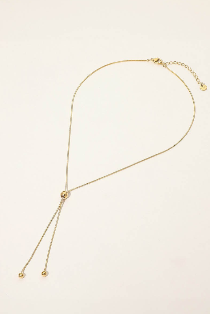 Calla Lariat Necklace - Gold