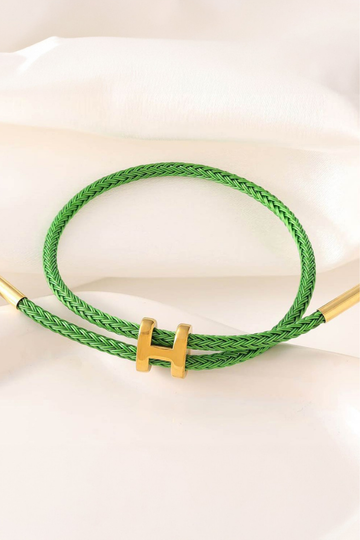 KAtie H Cord Bracelet - Green
