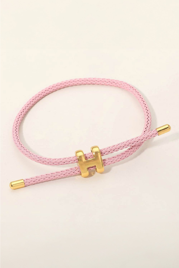Katie H Cord Bracelet - Pink