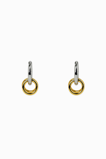 Forever Knot Link Hoop Earrings - Gold/Silver