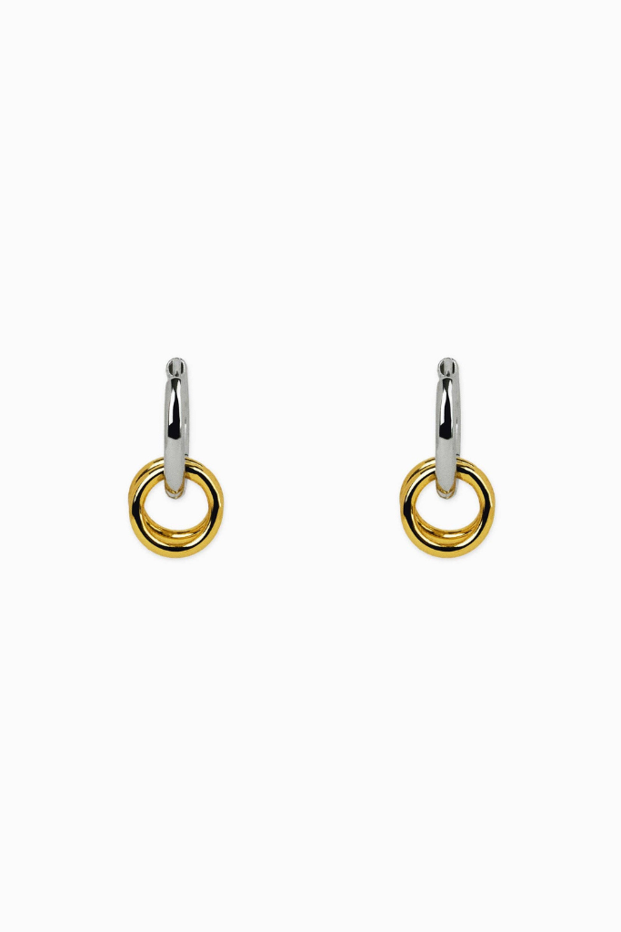Forever Knot Link Hoop Earrings - Gold/Silver