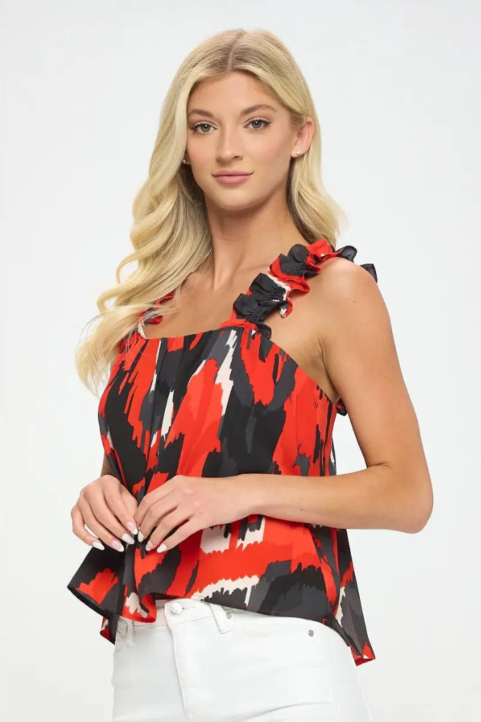Zoey Top- Red/Black