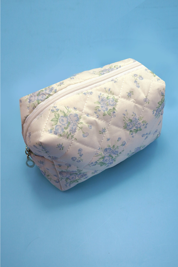 Delphine Makeup Bag - Blue Floral