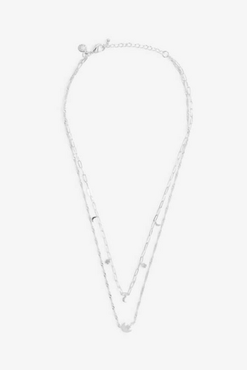 Stacks Of Style Moon Necklace in Silver Plating