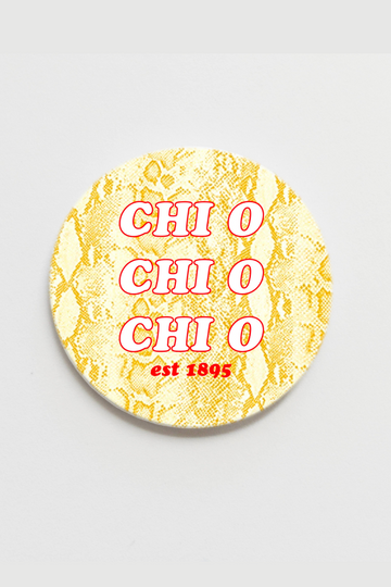 Chi Omega Greek Snake Print Button - 3.00 inch