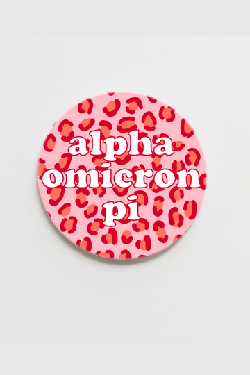 Alpha Omicron Pi Cheetah Greek Button - 3.00 inch