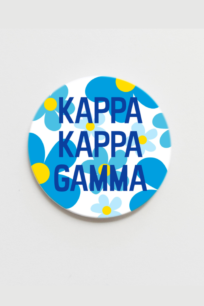 Kappa Kappa Gamma Greek Flower Power Button - 1.50 inch