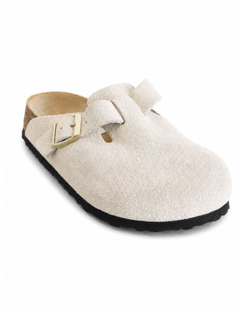 Birkenstock Suede Boston Clog - Sandcastle
