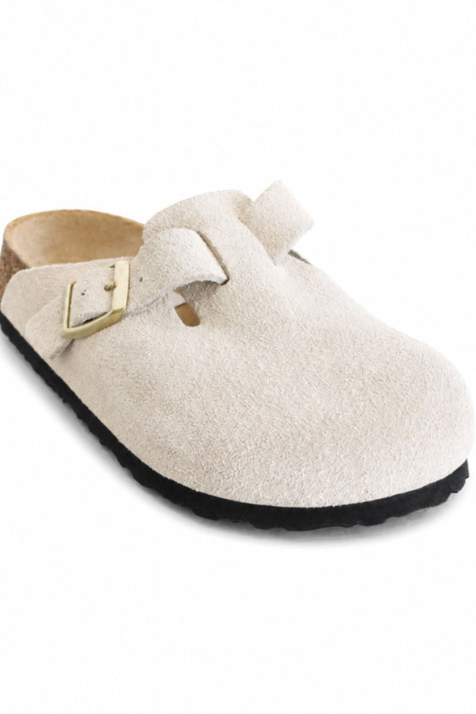 Birkenstock Suede Boston Clog - Sandcastle