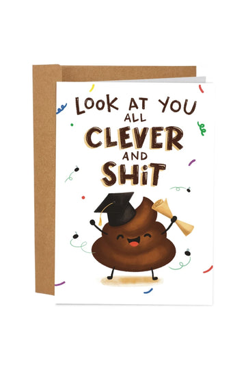 Clever And Shit Graduation Card