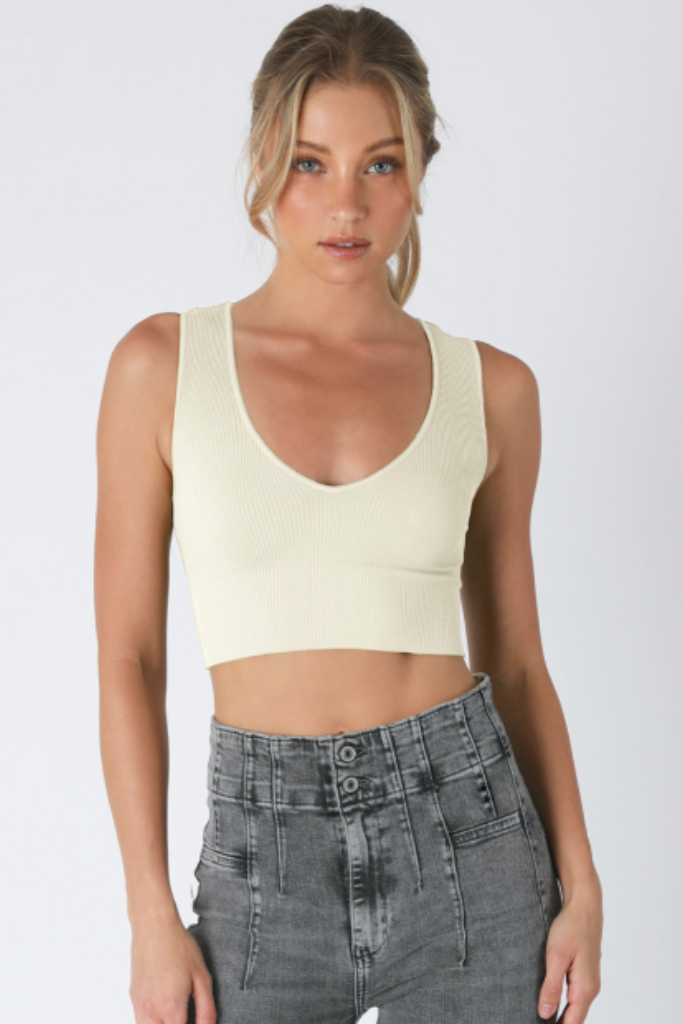 Bring It On Plunge V-Neck Cropped Tank