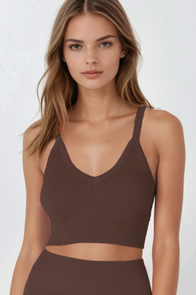 All The Feels Ribbed V-Neck Cropped Tank