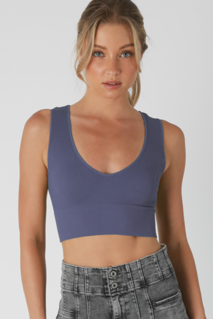 Bring It On Plunge V-Neck Cropped Tank