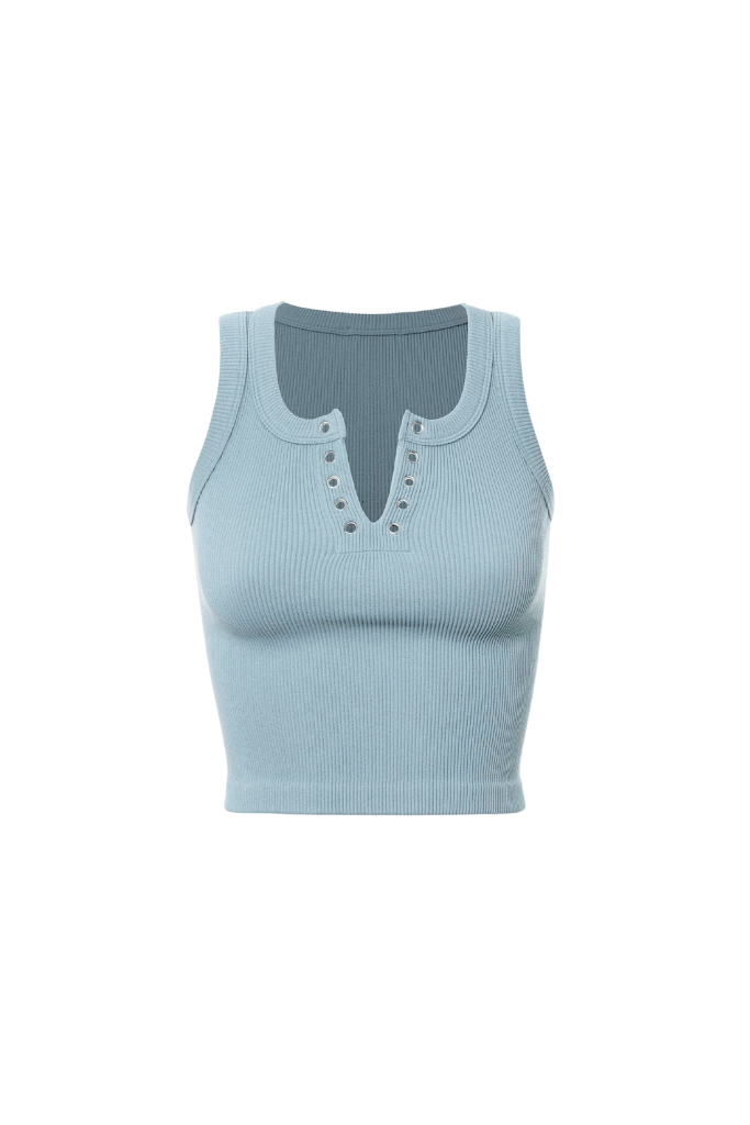 Melanie Ribbed Tank - Blue