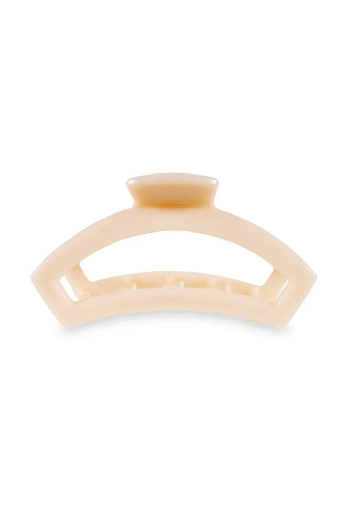 TELETIES Open Medium Hair Clip- Almond Beige