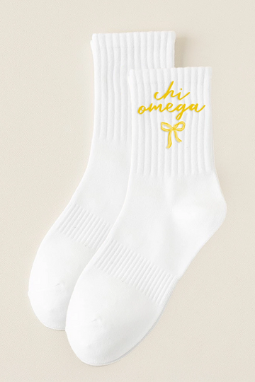 Embroidered Crew Socks - Chi Omega