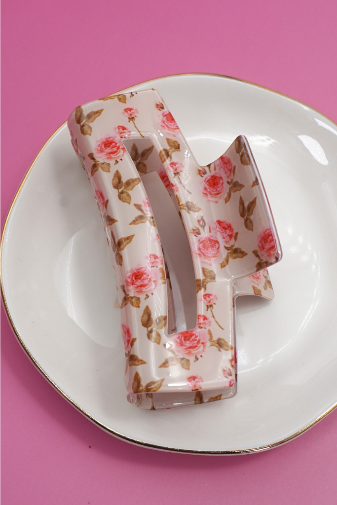 Oaklynn Floral Hair Clip - Light Pink