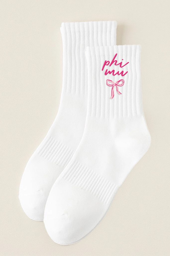 Embroidered Crew Socks - Phi Mu