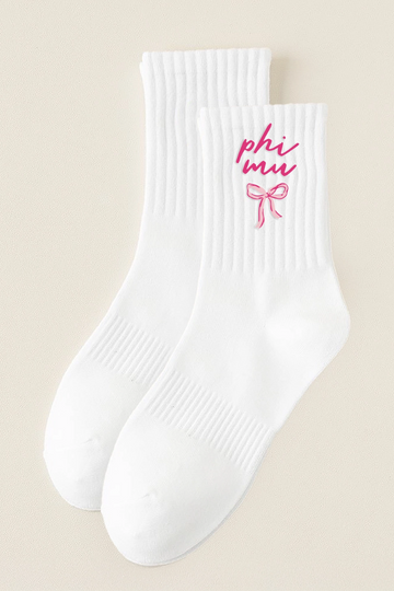 Embroidered Crew Socks - Phi Mu