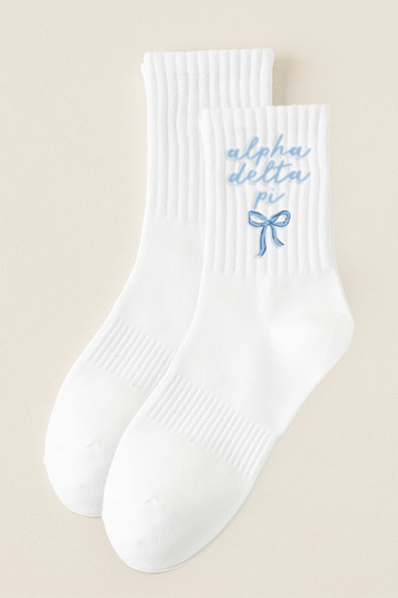 Embroidered Crew Socks - Alpha Delta Pi