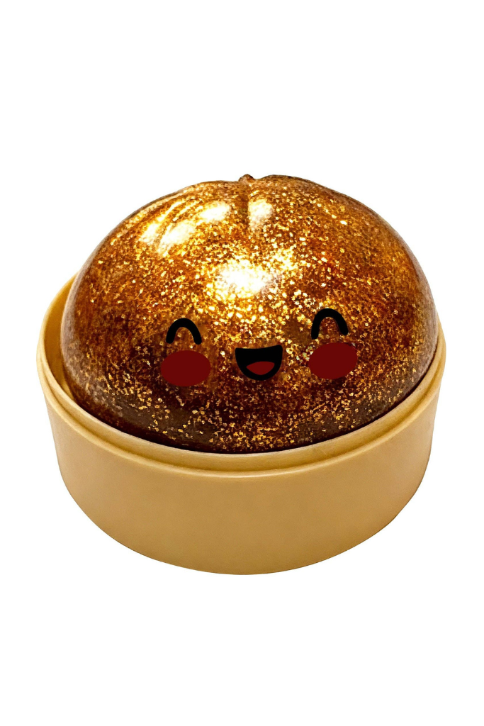 Squishy Dumpling Stress Relief Toy - Sparkling Gold