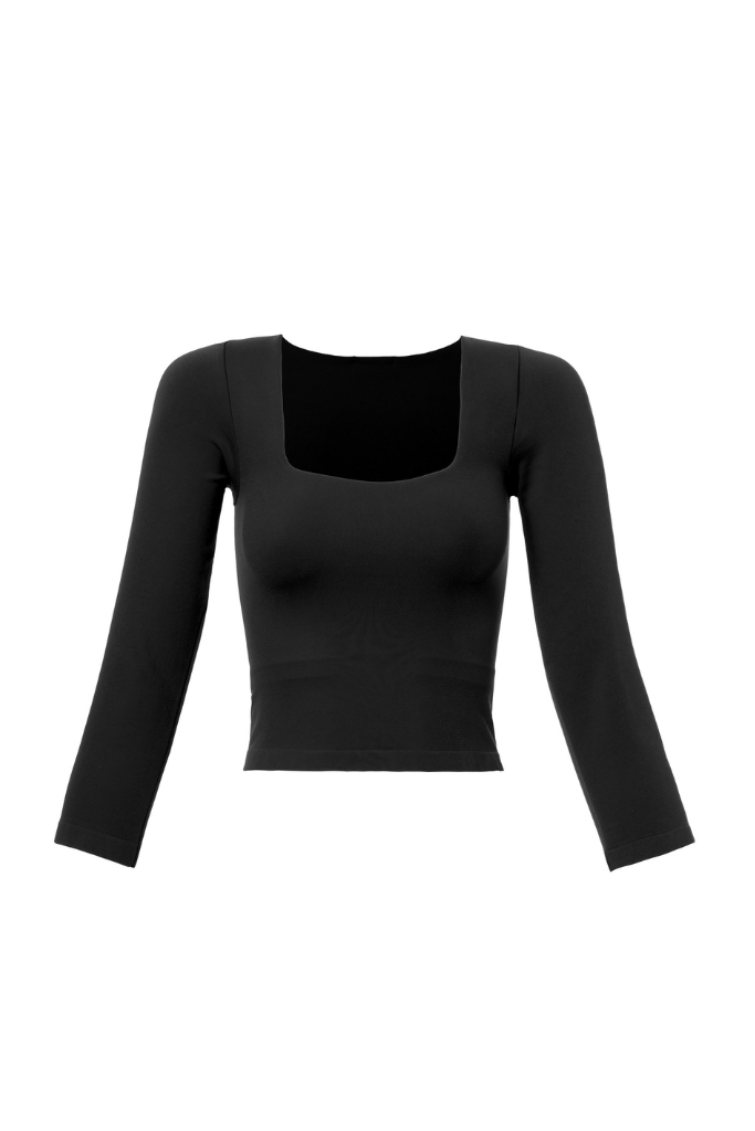 Checking In Crop Top - Black
