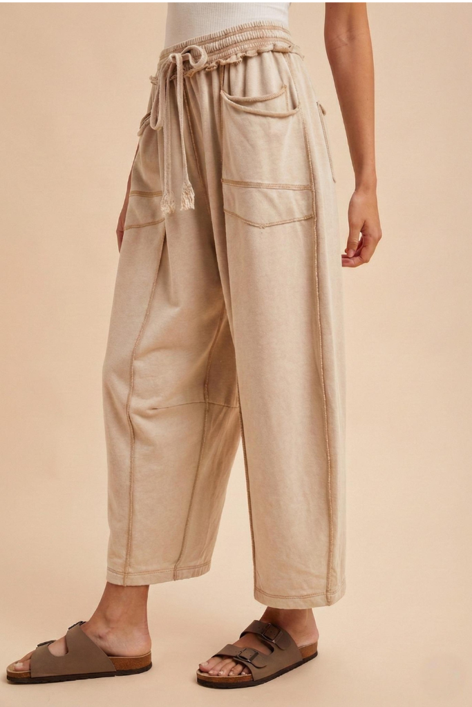 Field Day Mineral Wash Barrel Pants - Oatmeal