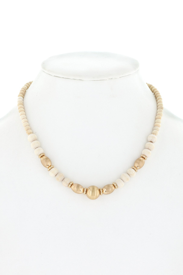 Sandalwood Beaded Necklace - Ivory