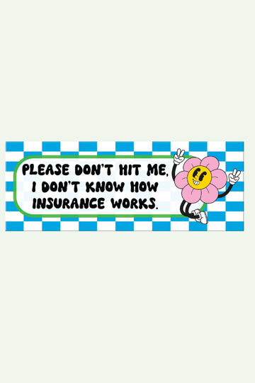 Please Don't Hit Me Bumper Sticker