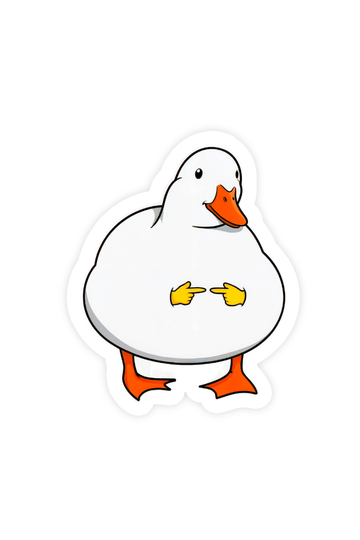 Duck Pointing Fingers Sticker