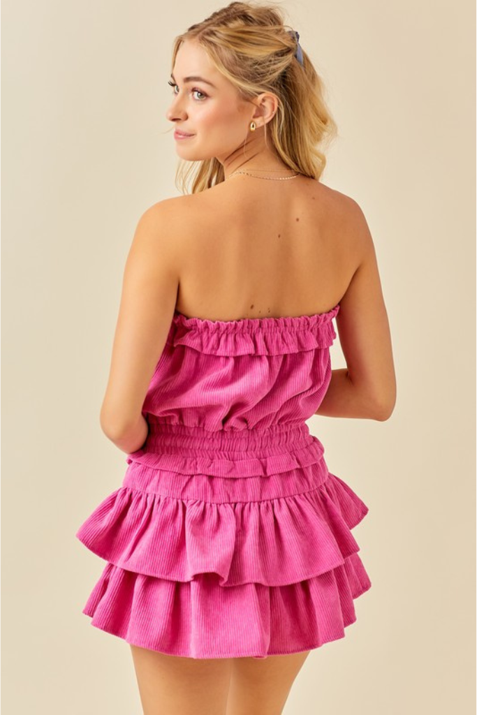 Flashing Lights Romper- Pink