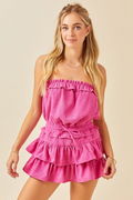 Flashing Lights Romper- Pink