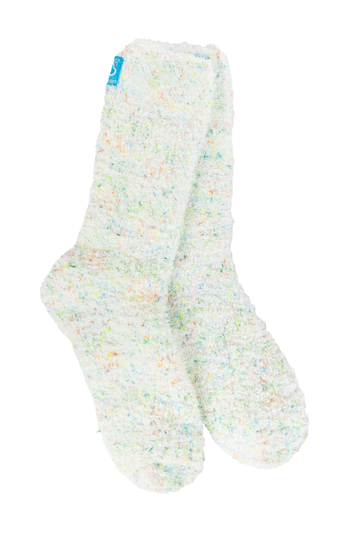 Spring Cozy Crew Sock - White Confetti