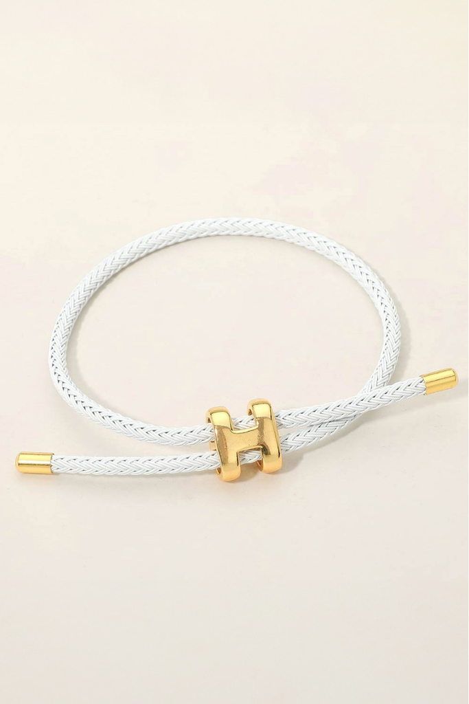 Katie H Cord Bracelet - White