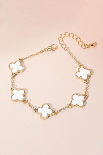 Show Me Clover Bracelet - Gold/White