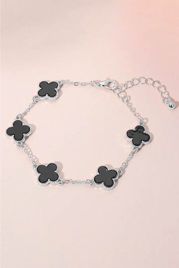 Show Me Clover Bracelet - Silver/Black