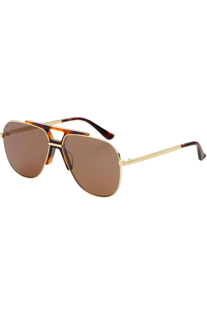 FREYRS Eyewear Logan Acetate Aviator Sunglasses - Dark Brown