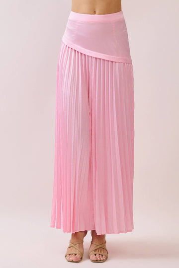 Much Love Pleated Maxi Skirt - Pink