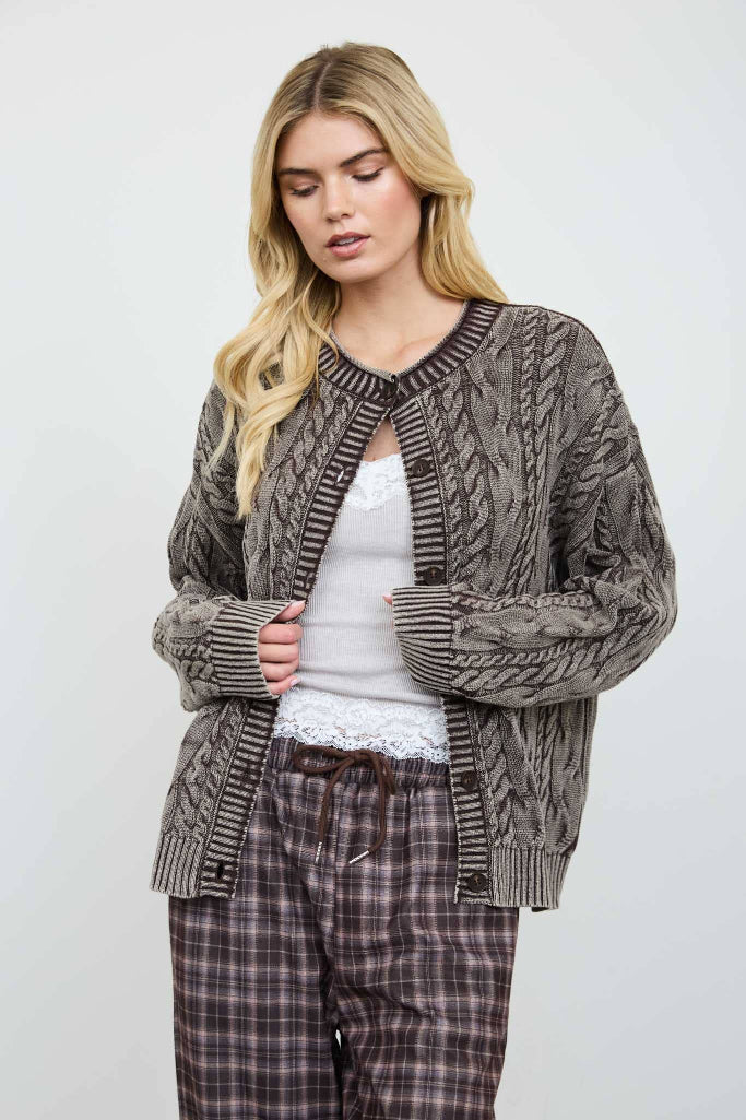 Outspoken Knit Cardigan - Dark Brown