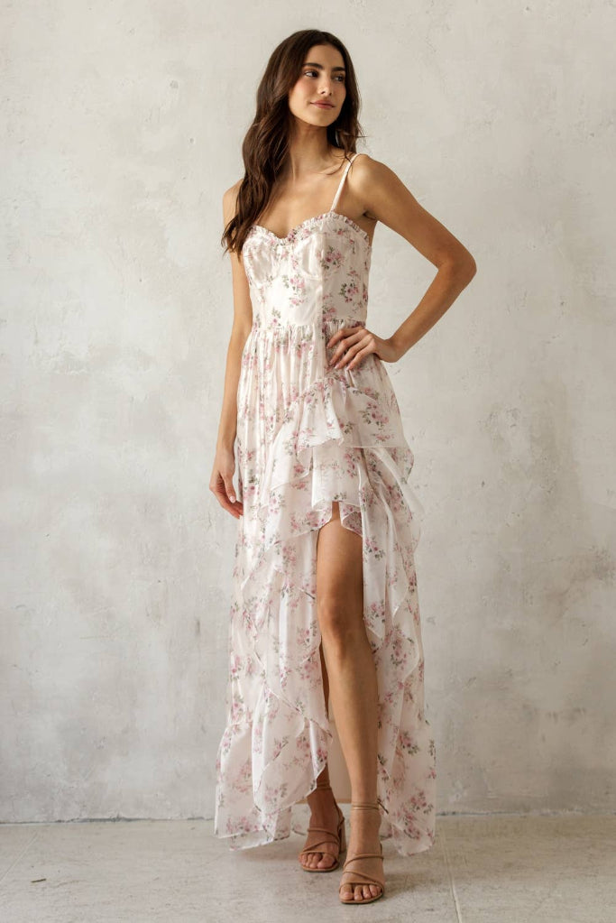 Laney Midi Dress- Pink Floral