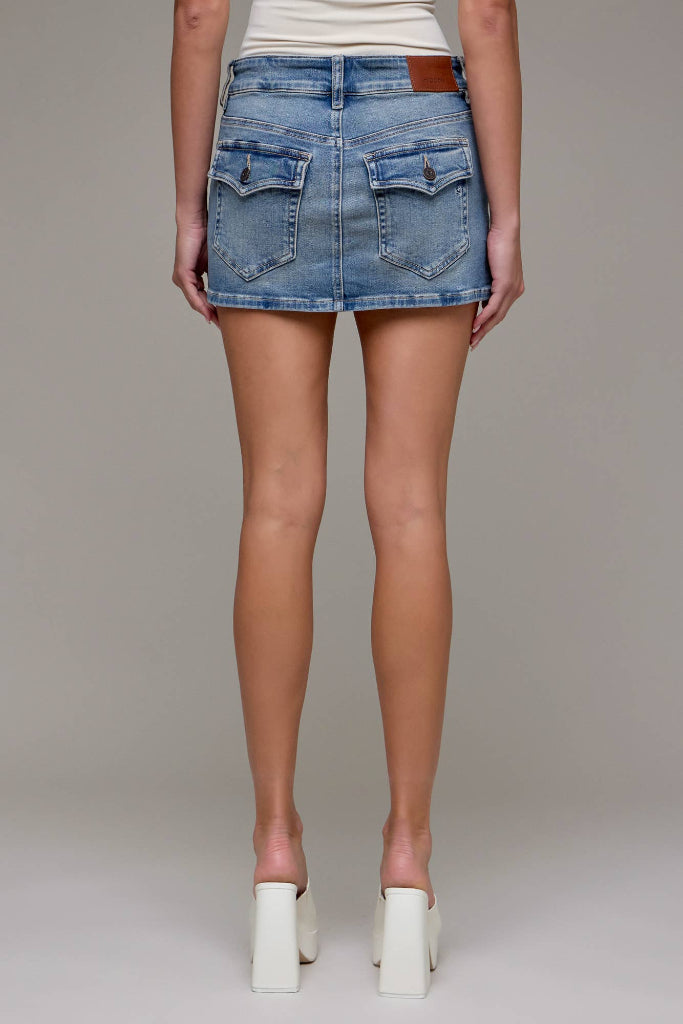Devoted Vintage Wash Mini Skirt - Denim