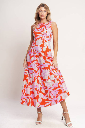 Grace Bloom Floral Maxi Dress - Orange Multi