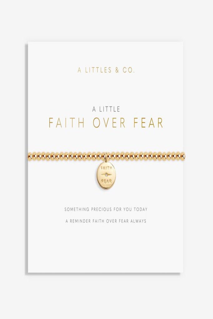 A Little &#039;Faith Over Fear&#039; Bracelet- Gold