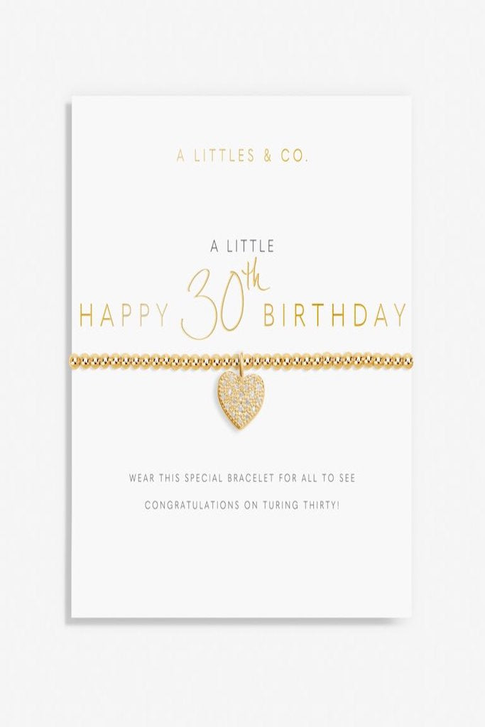 A Little &#039;Happy 30th Birthday&#039; Bracelet- Gold