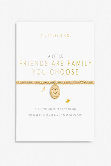A Little &#039;Friends Are Family You Choose&#039; Bracelet- Gold