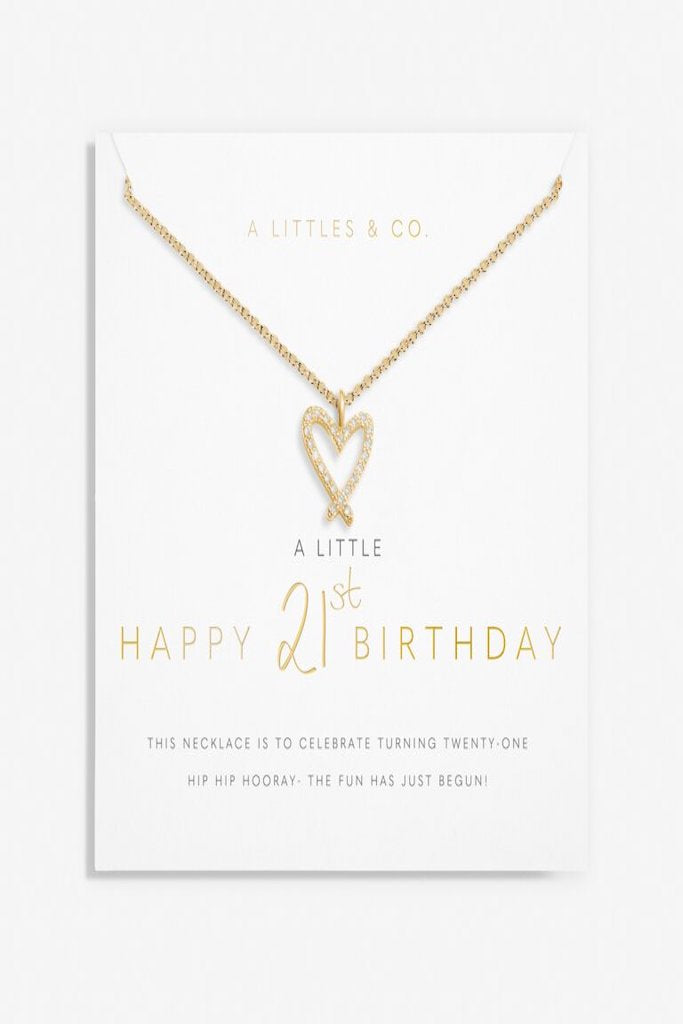 A Little &#039;Happy 21st Bday&#039; Necklace- Gold
